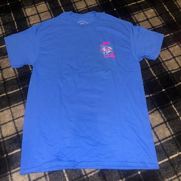 Anti Social Social Club blue tshirt with flowers - Picture 1 of 2